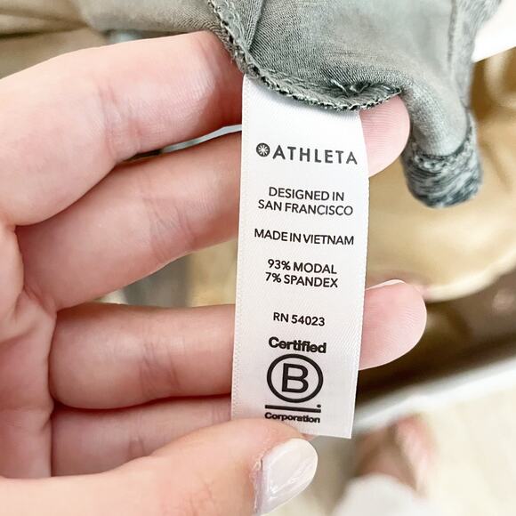 Athleta Santorini Thera Printed Mini Tank Dress Mojave Laurel Olive Green MP - Picture 6 of 7